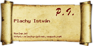Plachy István névjegykártya